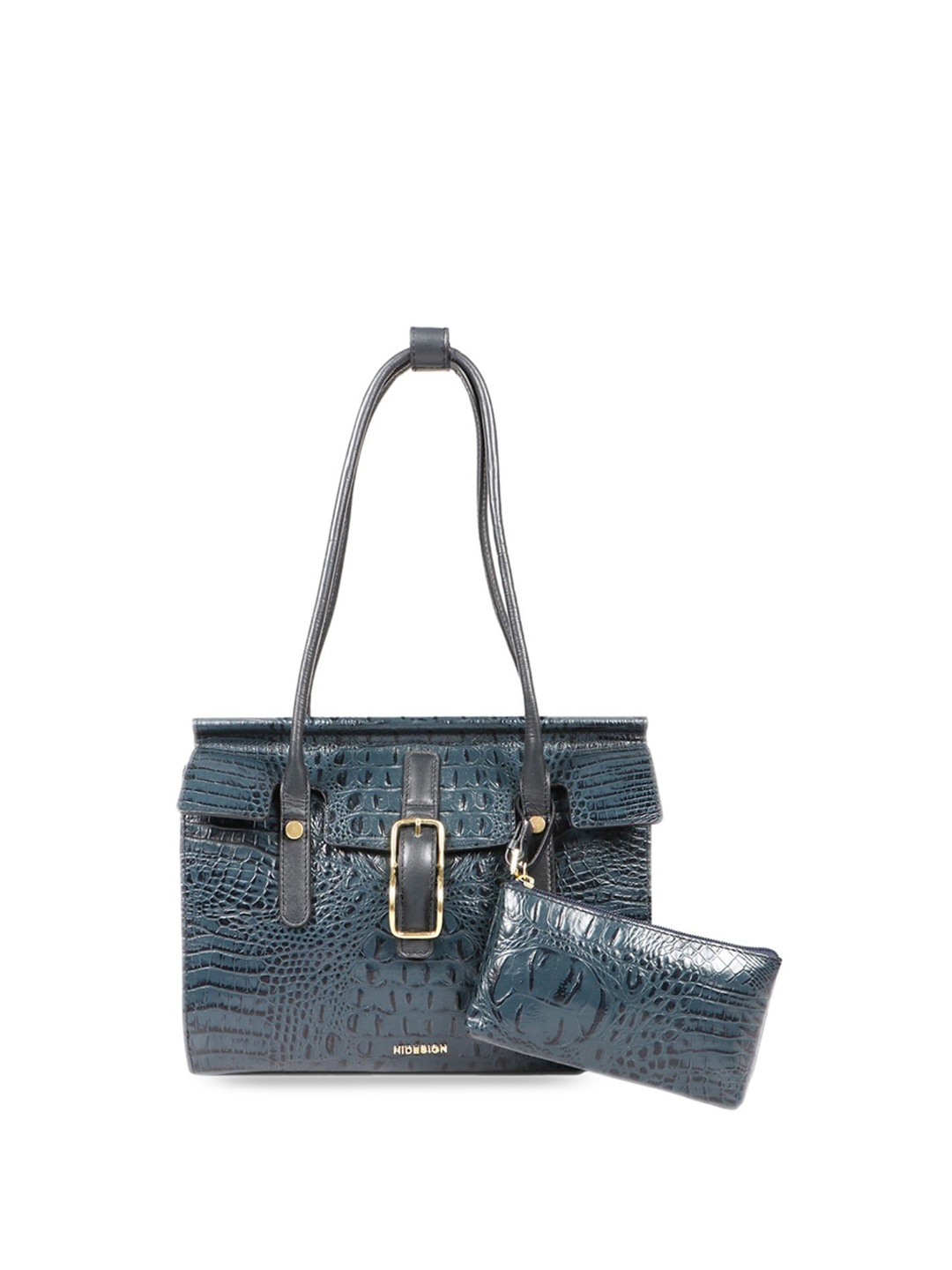 

Hidesign Textured Leather Structured Shoulder Bag, Blue