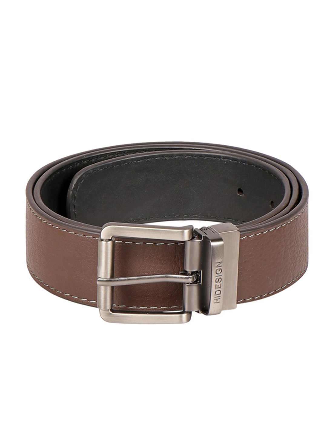

Hidesign Men Textured Leather Formal Belt, Brown