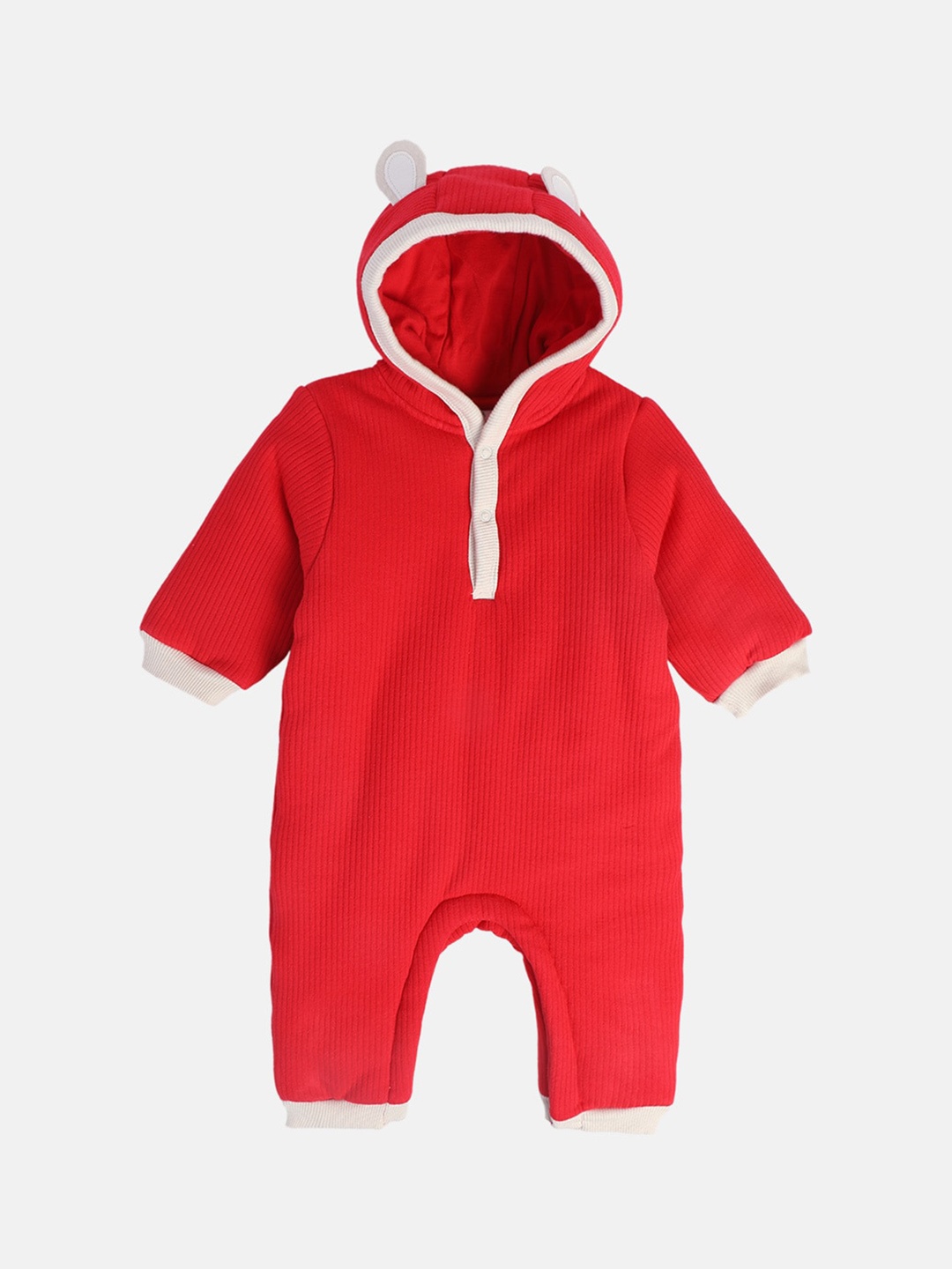 

MINI KLUB Infant Boys Pure Cotton Hooded Rompers, Red