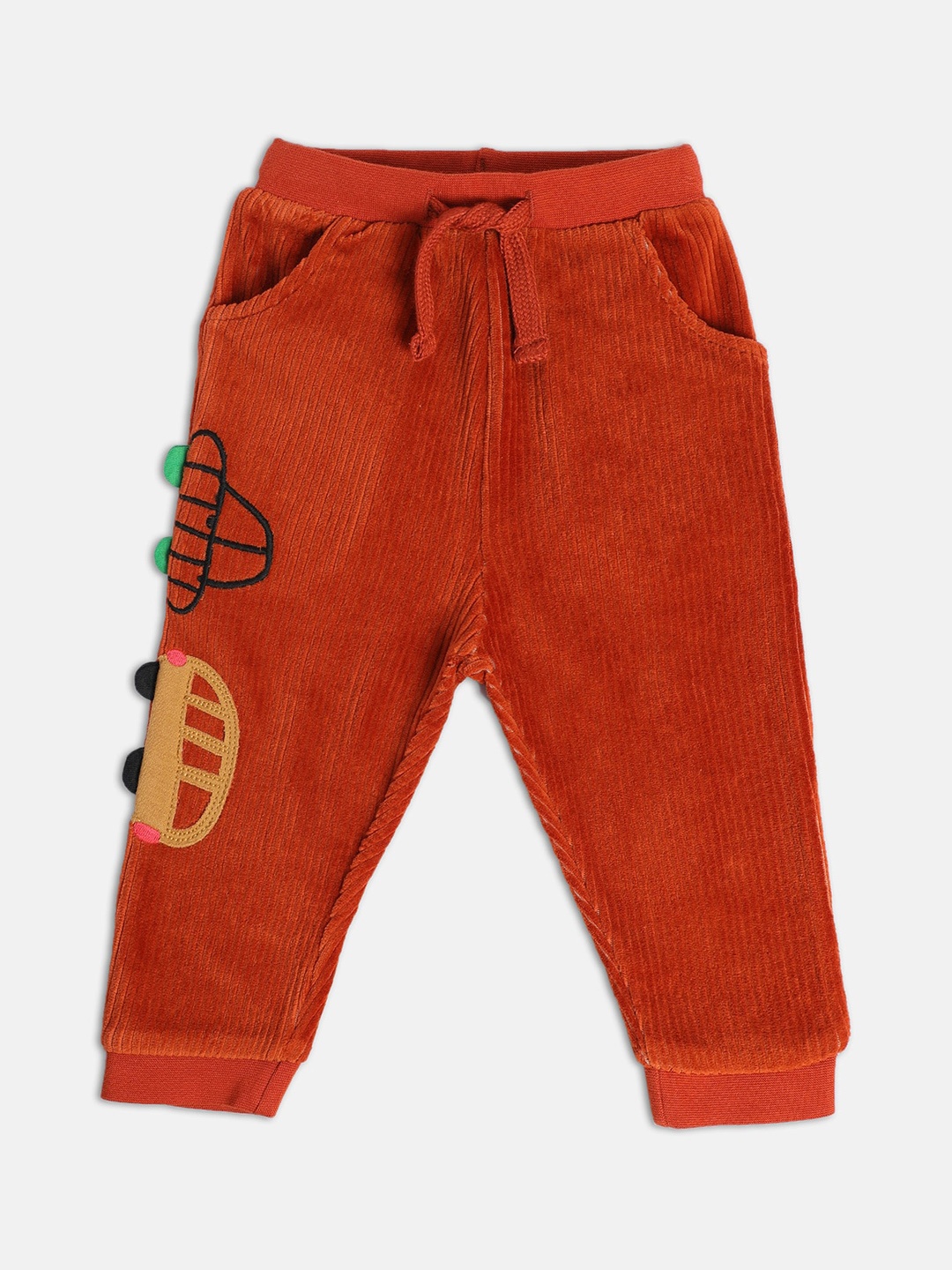 

MINI KLUB Infant Boys Self Design Cotton Jogger, Rust