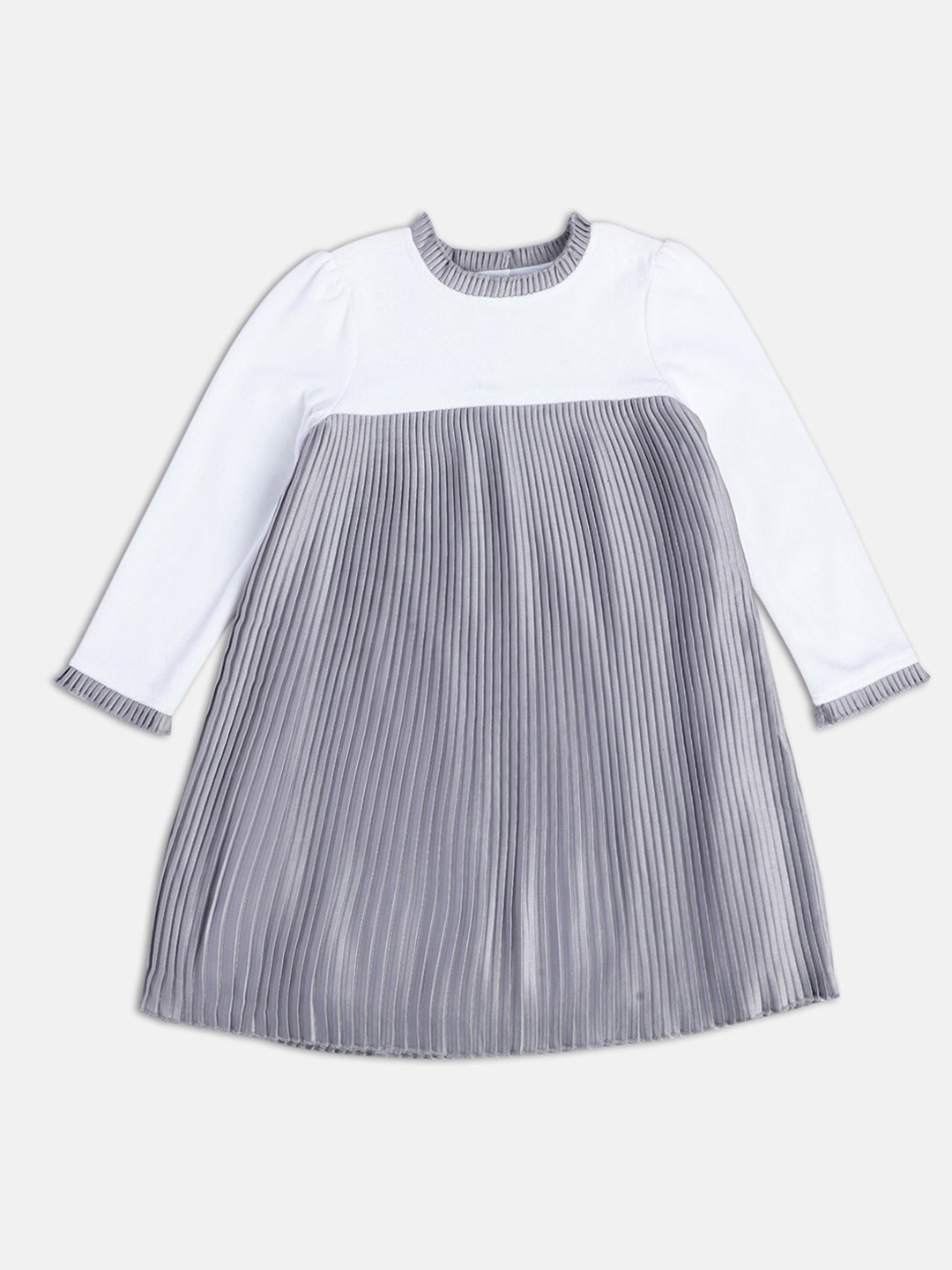 

MINI KLUB Girls Accordion Pleated Empire Dress, White