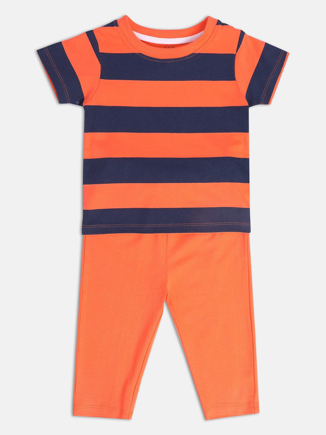 

MINI KLUB Infant Boys Printed Round Neck T-shirt With Trousers, Orange