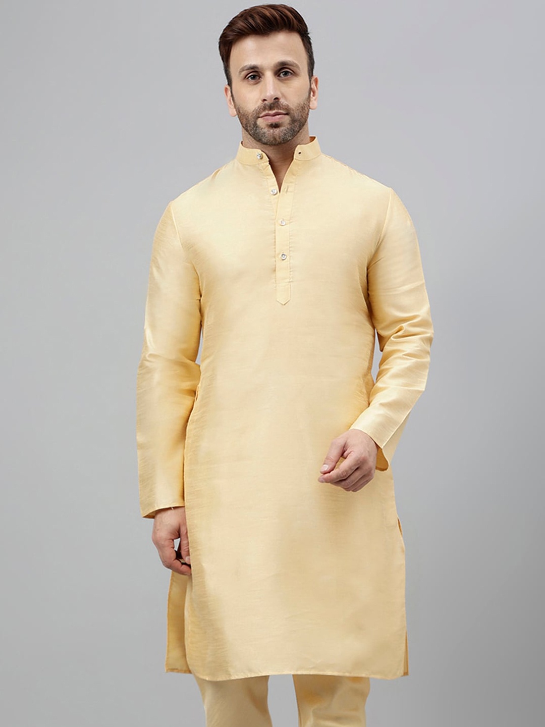 

Hangup Mandarin Collar Kurta, Camel brown