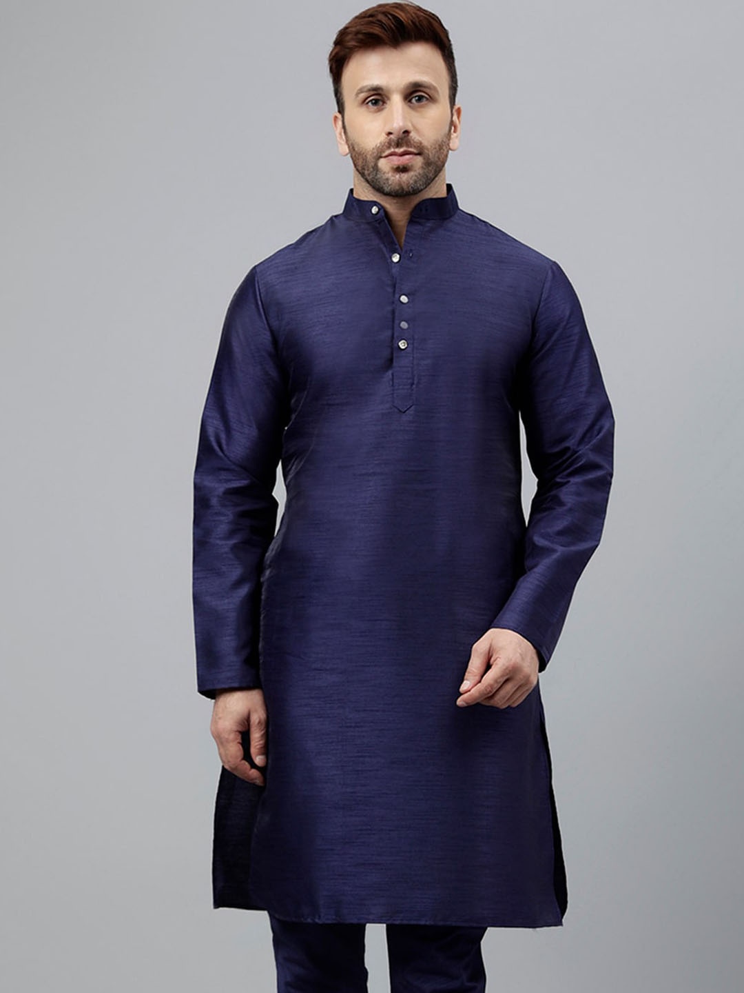 

Hangup Mandarin Collar Kurta, Navy blue