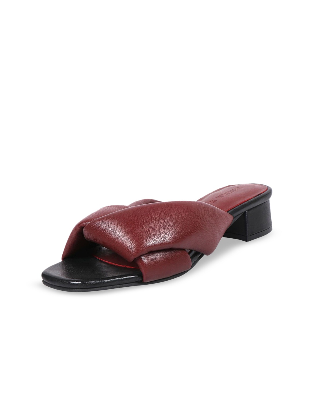 

Hidesign LILLE Leather Open Toe Block Heels, Maroon