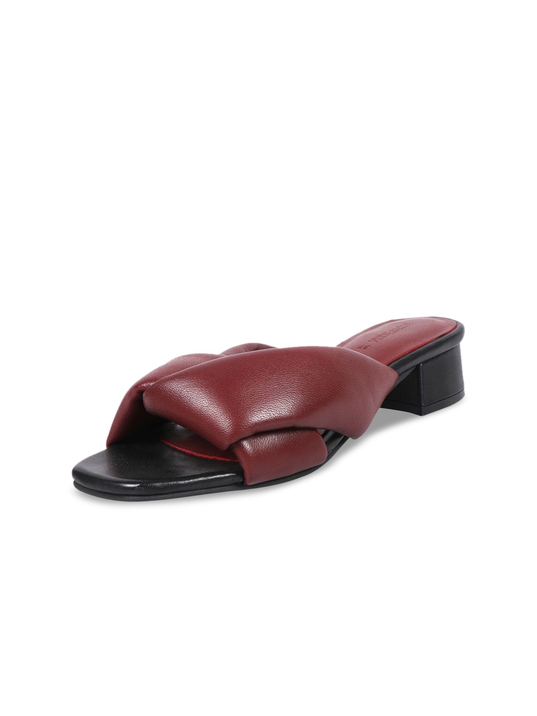 

Hidesign LILLE Leather Open Toe Block Heels, Maroon