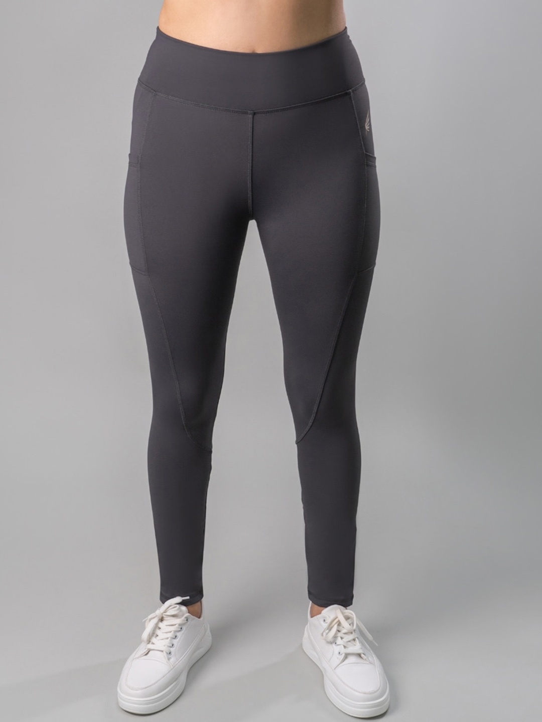 

FLURR Women Antimicrobial Ankle-Length Sports Tights, Grey