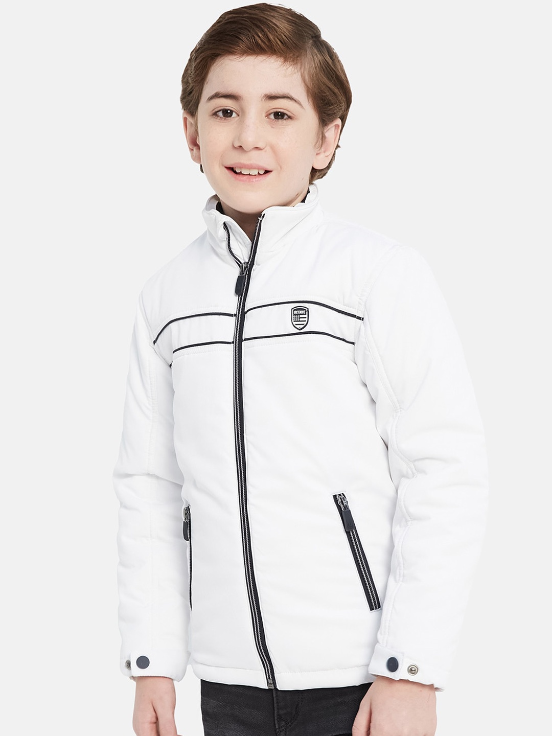 

Octave Boys Long Sleeves Mock Collar Puffer Jacket, White