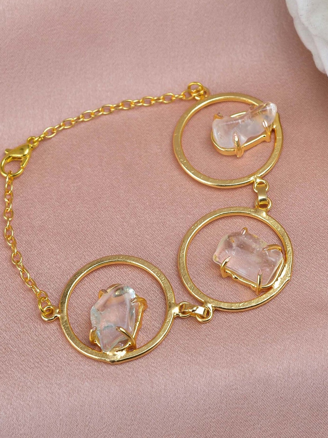 

ZURII Brass Gold-Plated Stones Wraparound Bracelet