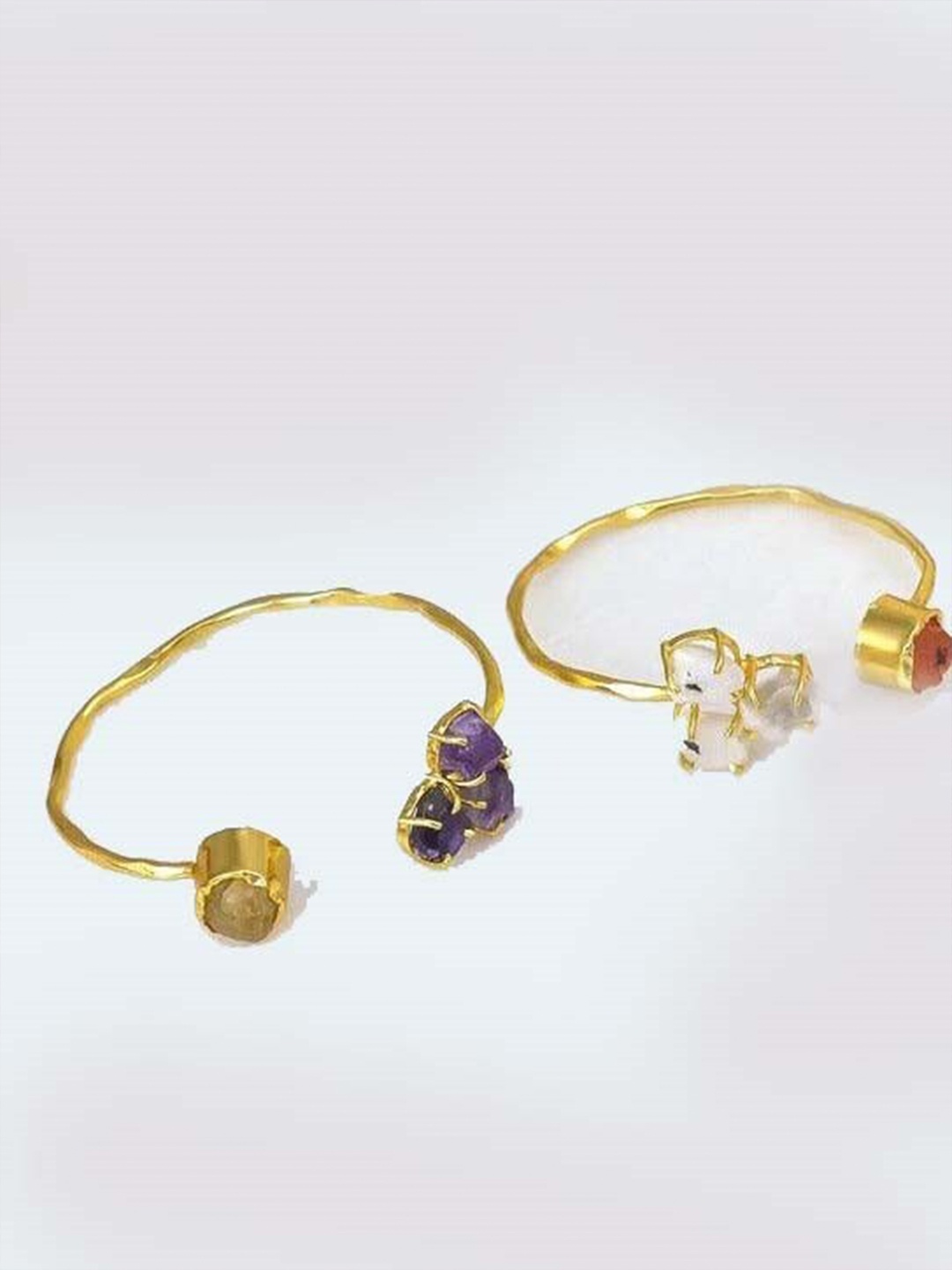 

ZURII Set Of 2 Gold-Plated Kada Bracelet