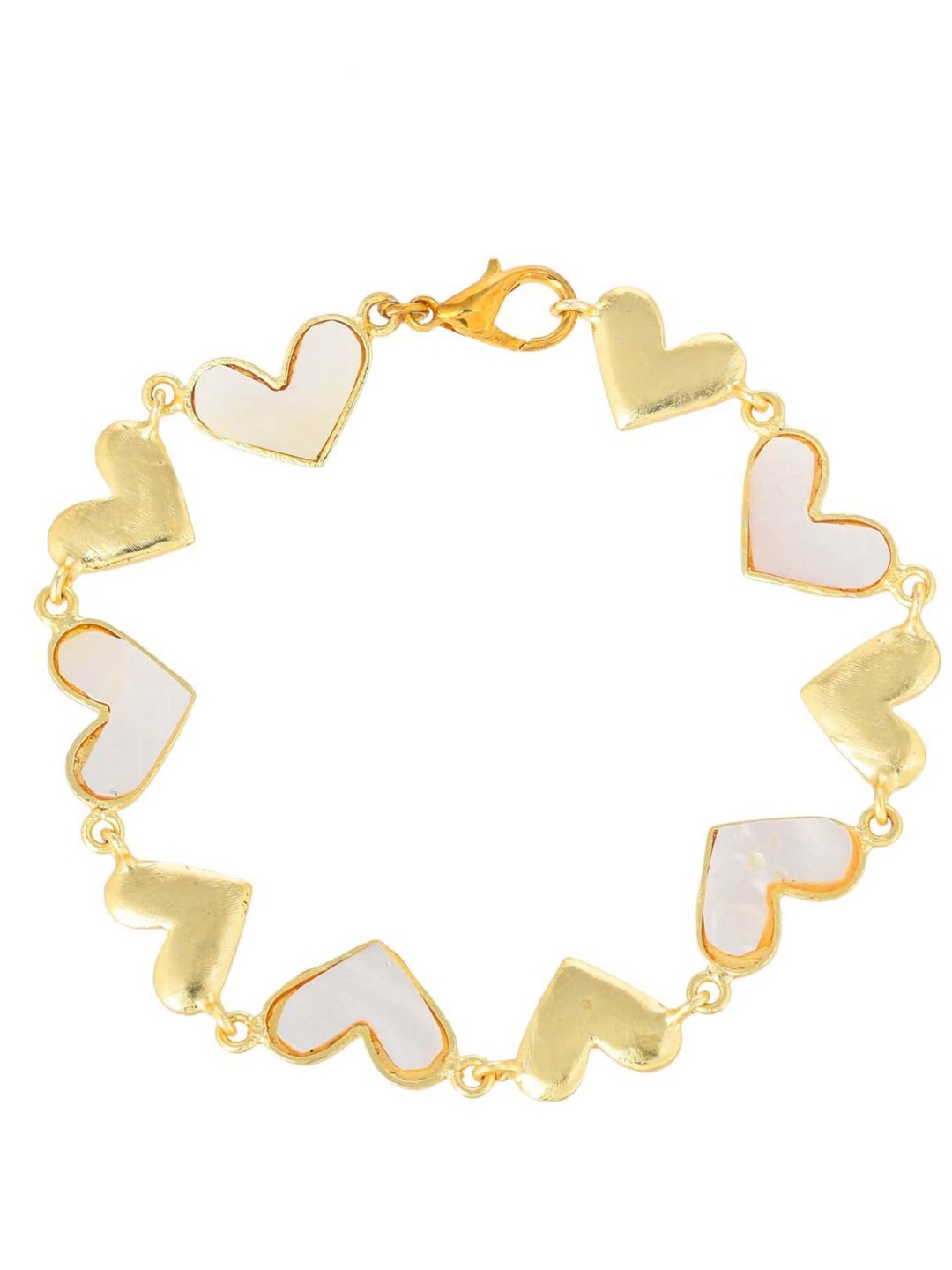 

ZURII Gold-Plated Heart-Shaped Brass Link Bracelet