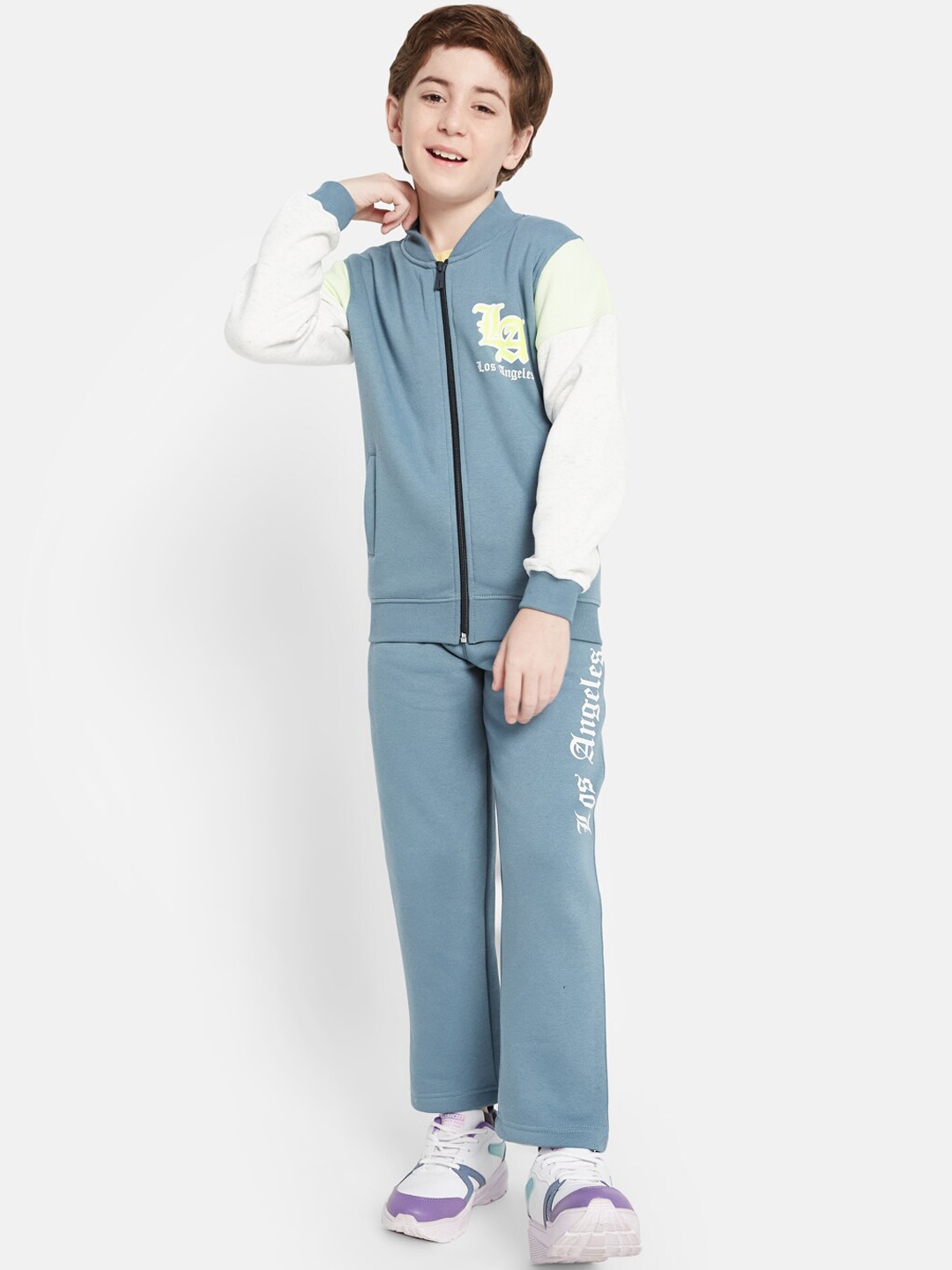 

Octave Boys Printed Mock Collar Tracksuits, Blue