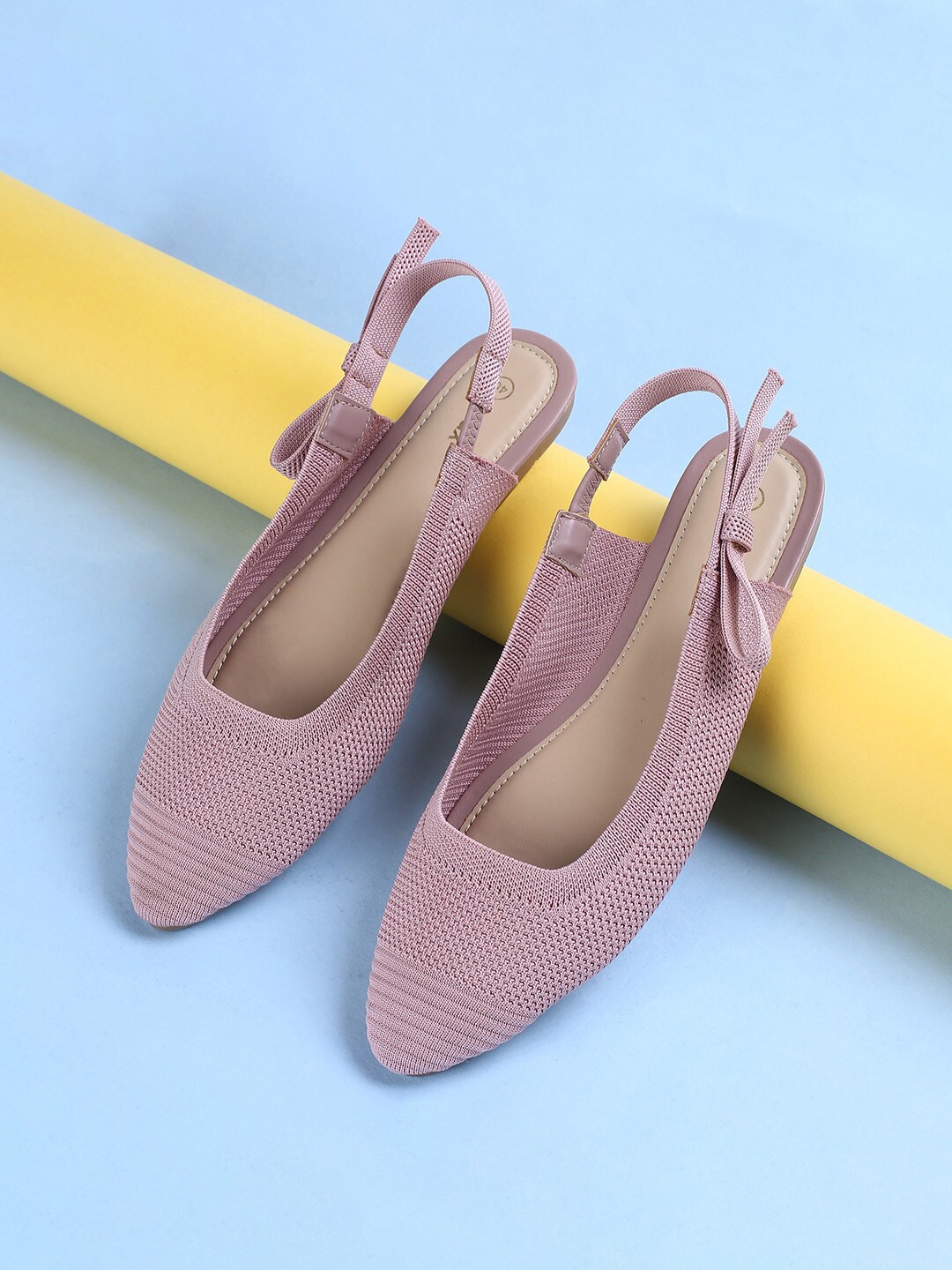 

max Textured Pointed Toe Sling Back Mules, Pink