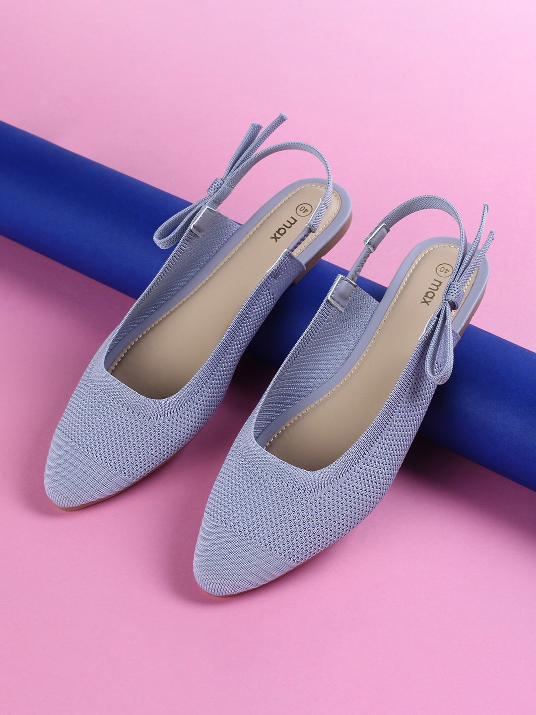 

max Textured Slingback Mules, Lavender