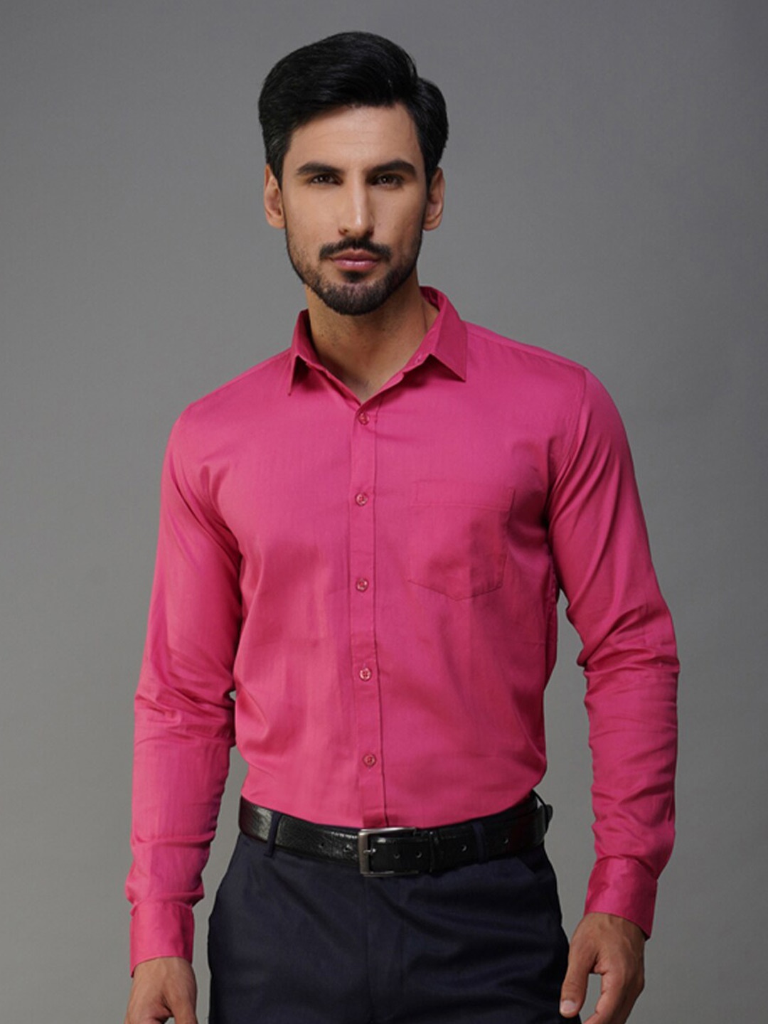 

Urban Scissors India Slim Fit Pure Cotton Formal Shirt, Magenta