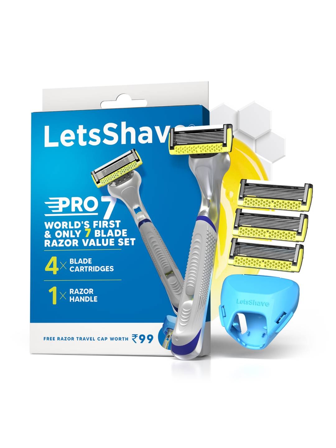 

LetsShave Pro Premium 7 Max Razor, Yellow