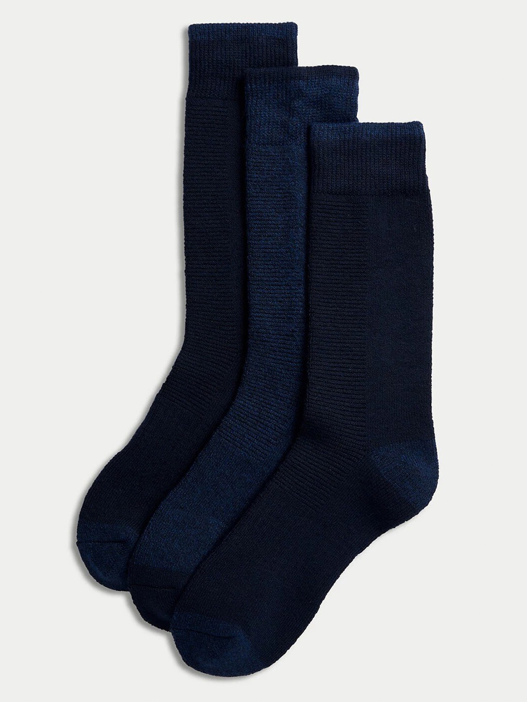 

Marks & Spencer Men Pack Of 3 Calf-Length Socks, Navy blue