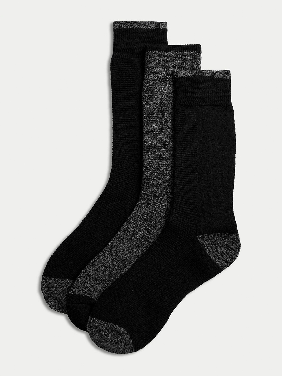 

Marks & Spencer Men Pack Of 3 Calf-Length Socks, Black