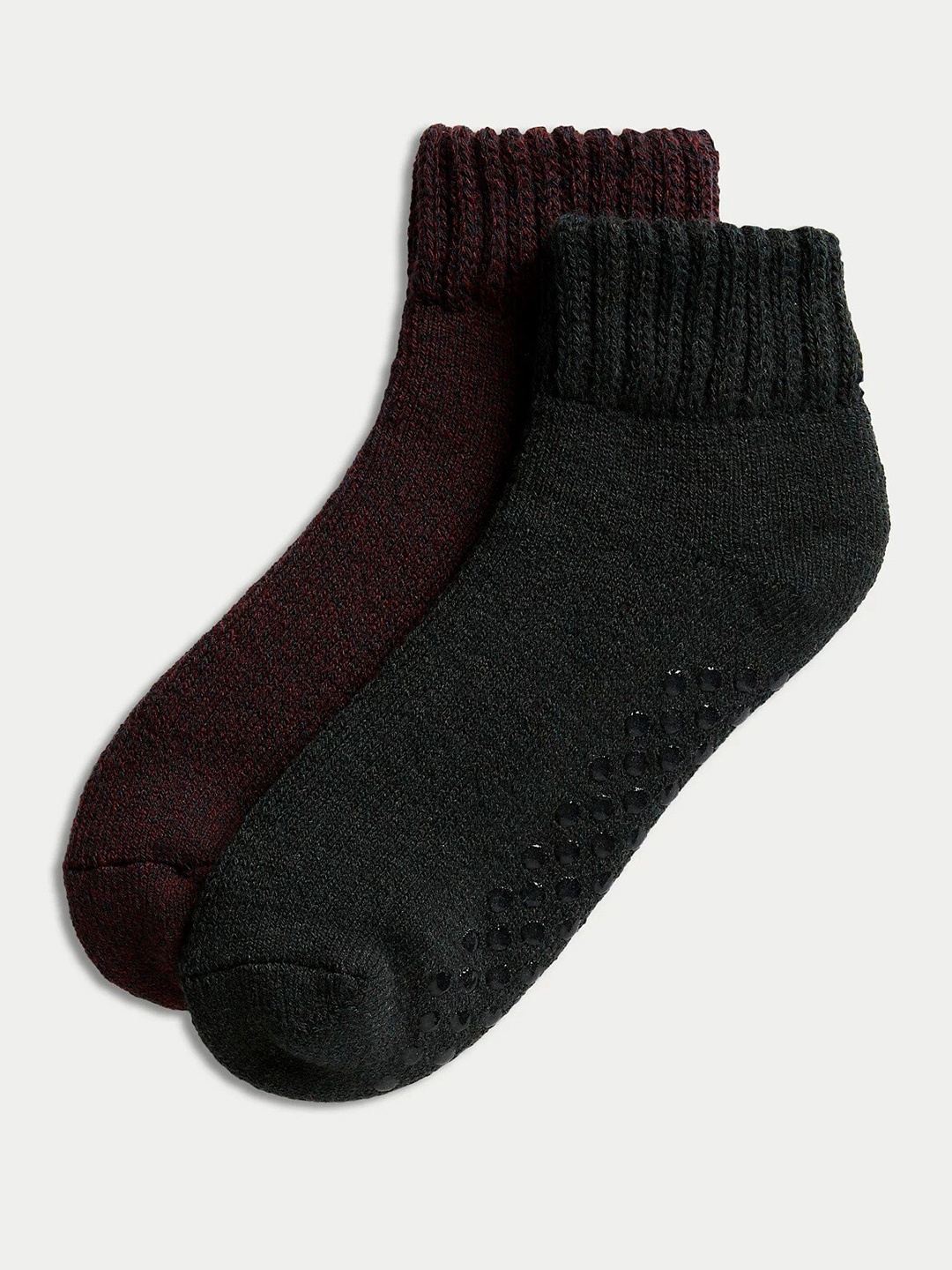 

Marks & Spencer Men Set Of 2 Ankle-Length Slipper Socks, Black