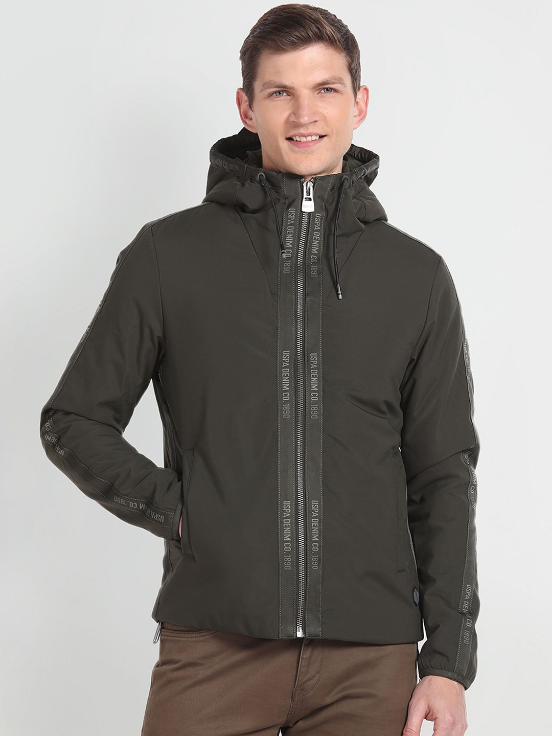 

U.S. Polo Assn. Denim Co. Hooded Padded Jacket, Olive