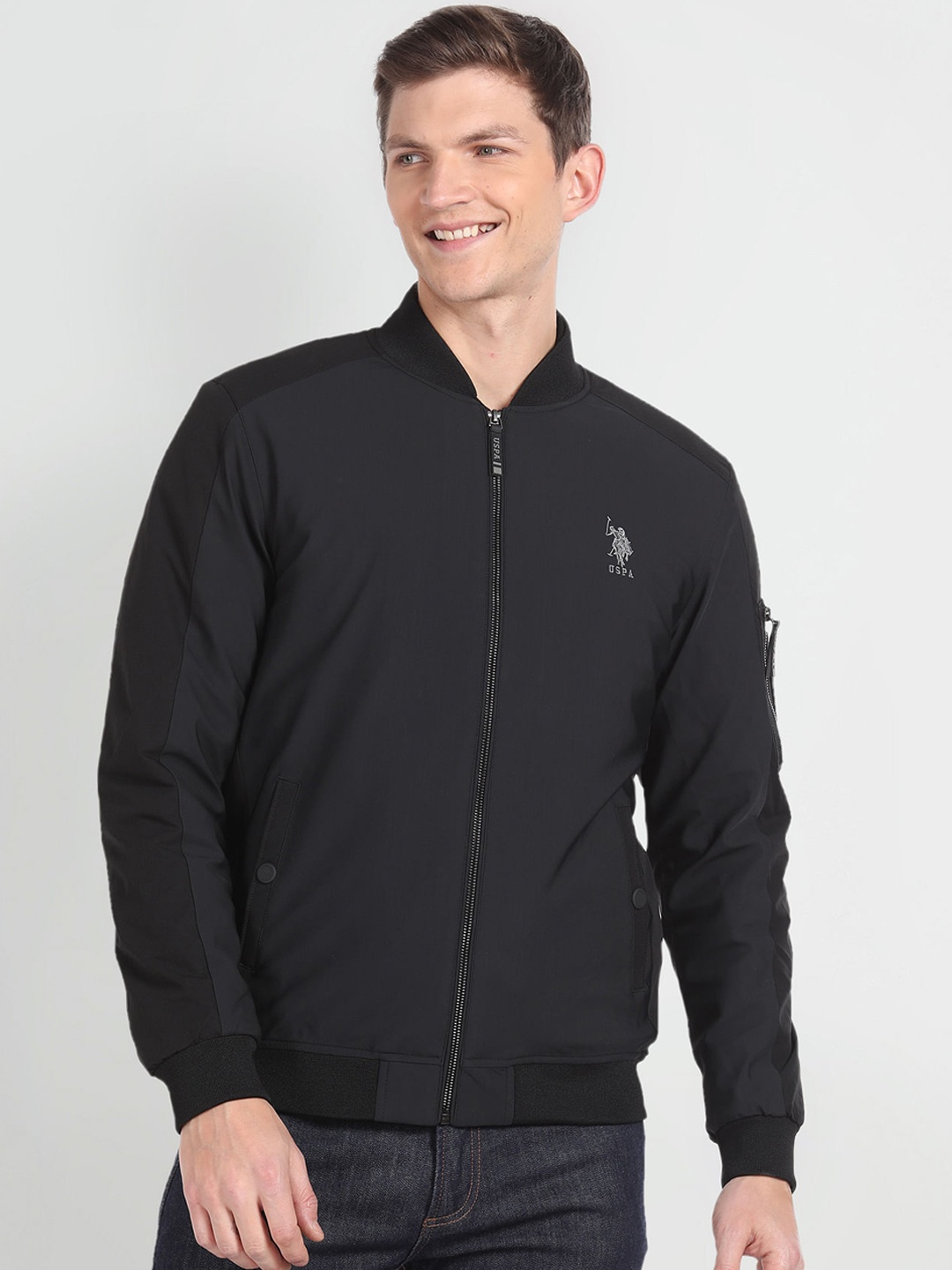 

U.S. Polo Assn. Denim Co. Mandarin Collar Jacket, Black