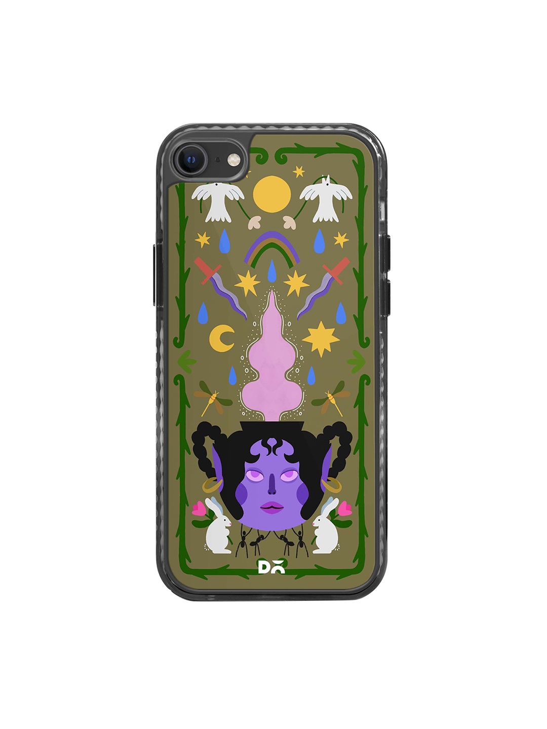 

DailyObjects Quirky Printed iPhone Se 2020 Back Case, Green