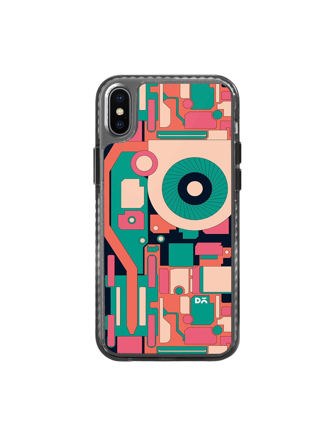 

DailyObjects Geometric Printed iPhone X Phone Back Case, Peach