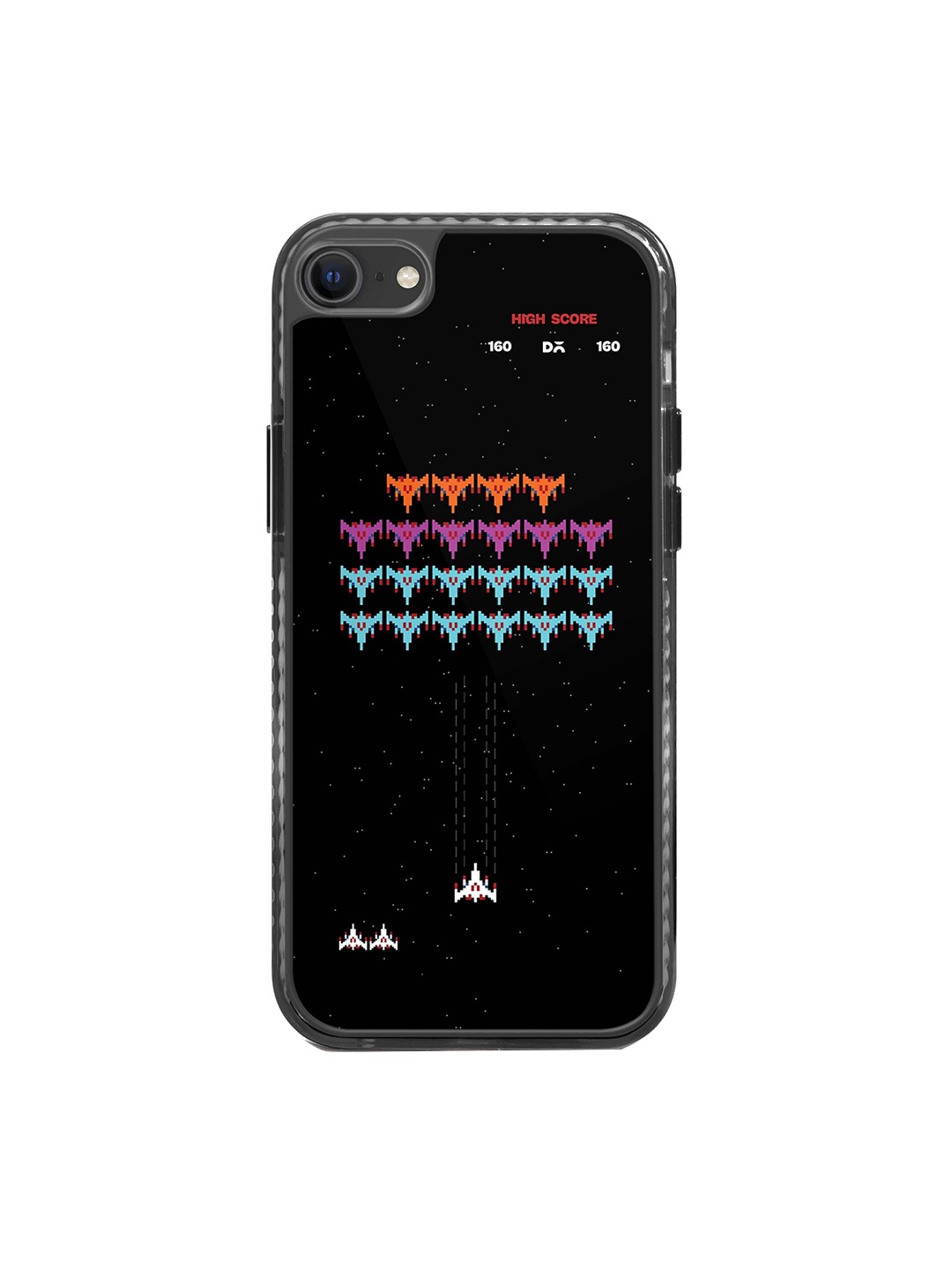 

DailyObjects Space Strike Stride Printed iPhone Se 2020 Back Case, Black