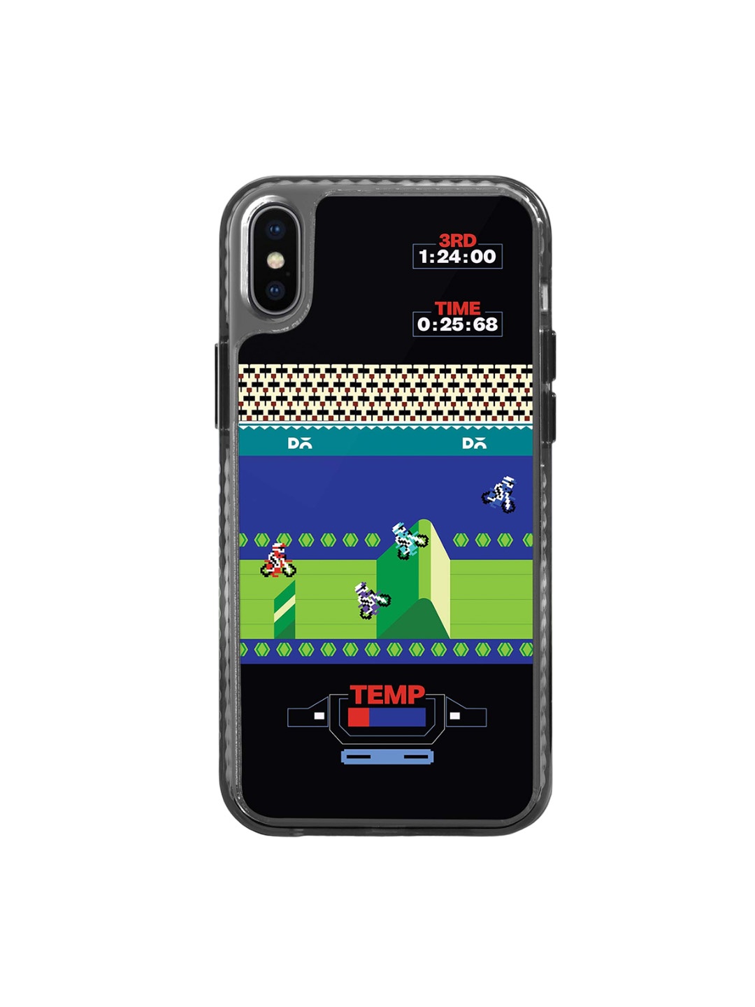 

DailyObjects Xcite Bike Stride 2.0 Printed Impact Resistant iPhone Xs Phone Back Cover, Black