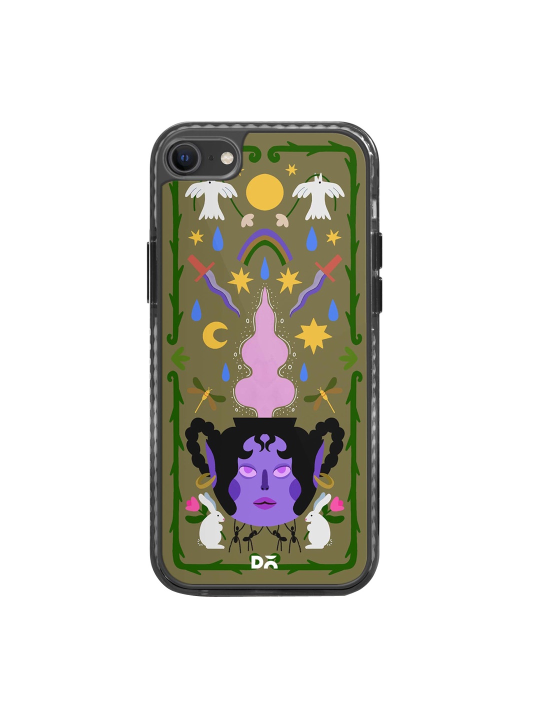 

DailyObjects Quirky Printed iPhone 8 Back Case, Green