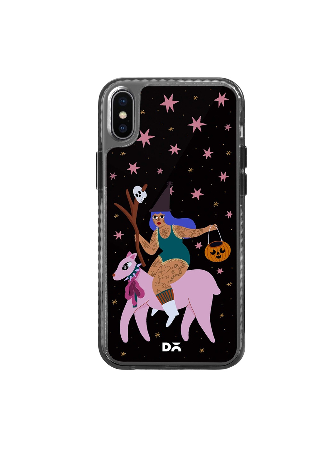 

DailyObjects Quirky Printed iPhone X Phone Back Case, Black