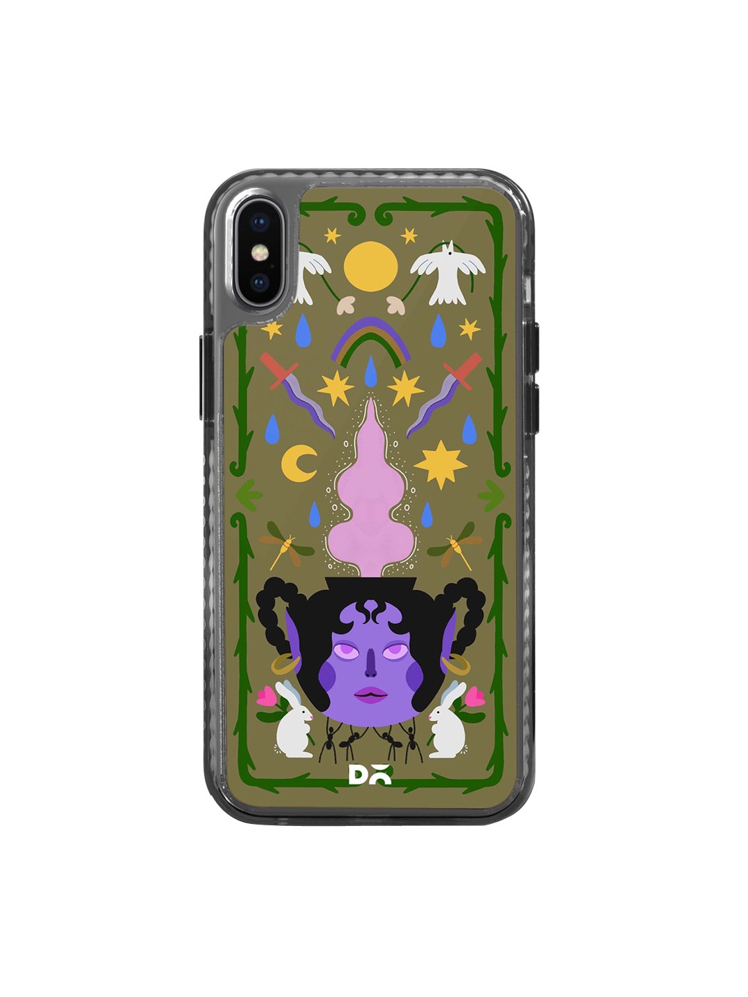 

DailyObjects Quirky Printed Impact Resistant iPhone X Phone Back Cover, Olive