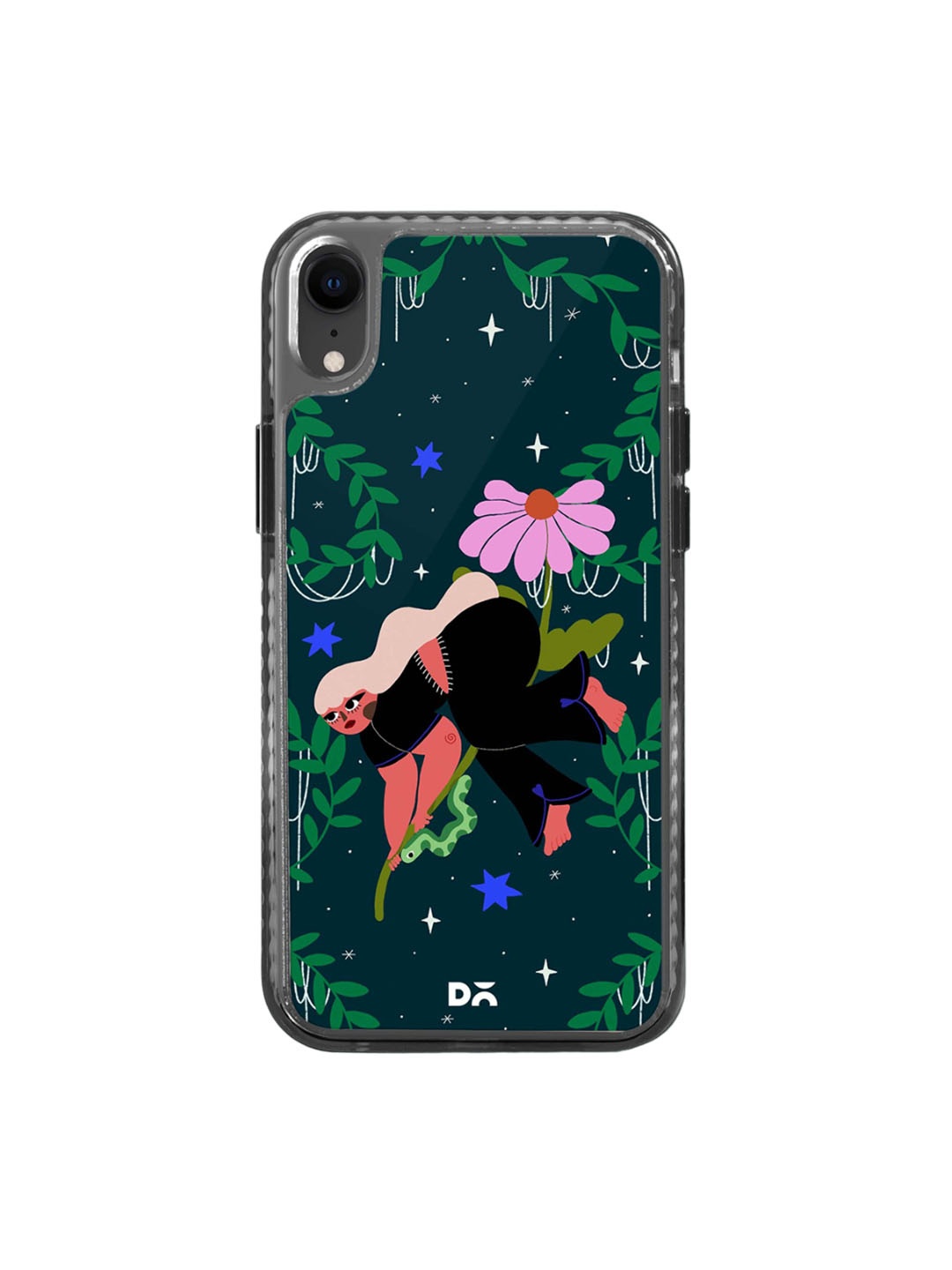 

DailyObjects Floral Printed Impact Resistant Apple iPhone Xr Case Cover, Black