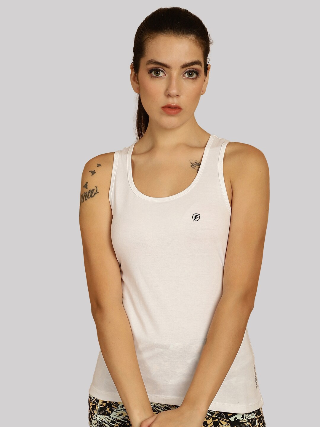 

Friskers Scoop Neck Sports Tank Top, Off white