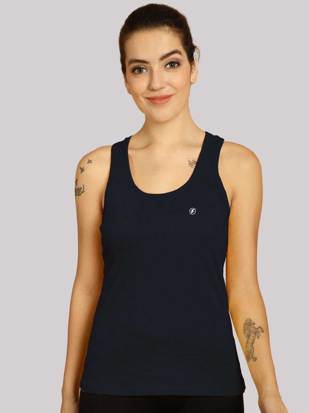 

Friskers Scoop Neck Sports Tank Top, Navy blue