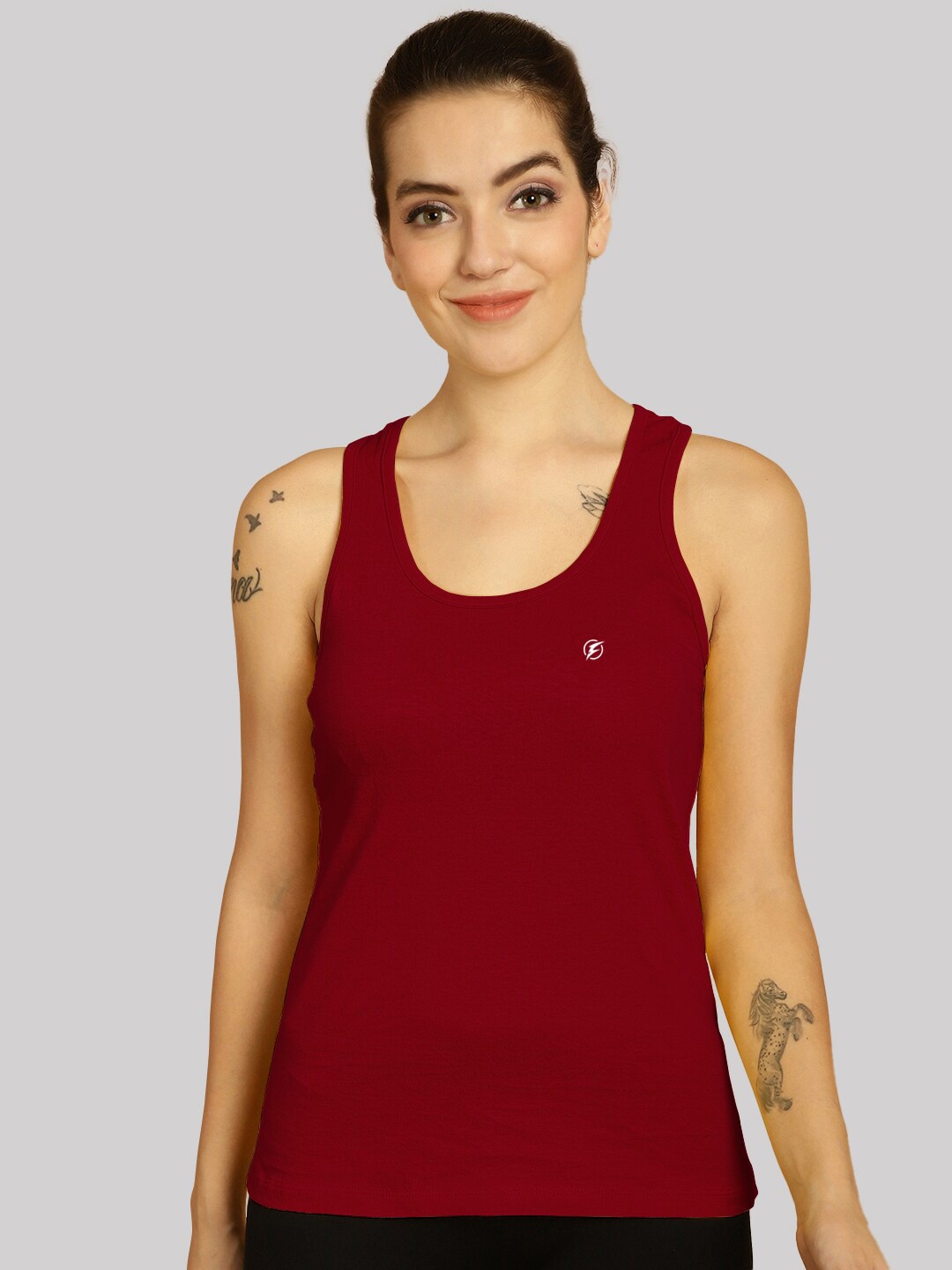

Friskers Scoop Neck Sports Tank Top, Maroon