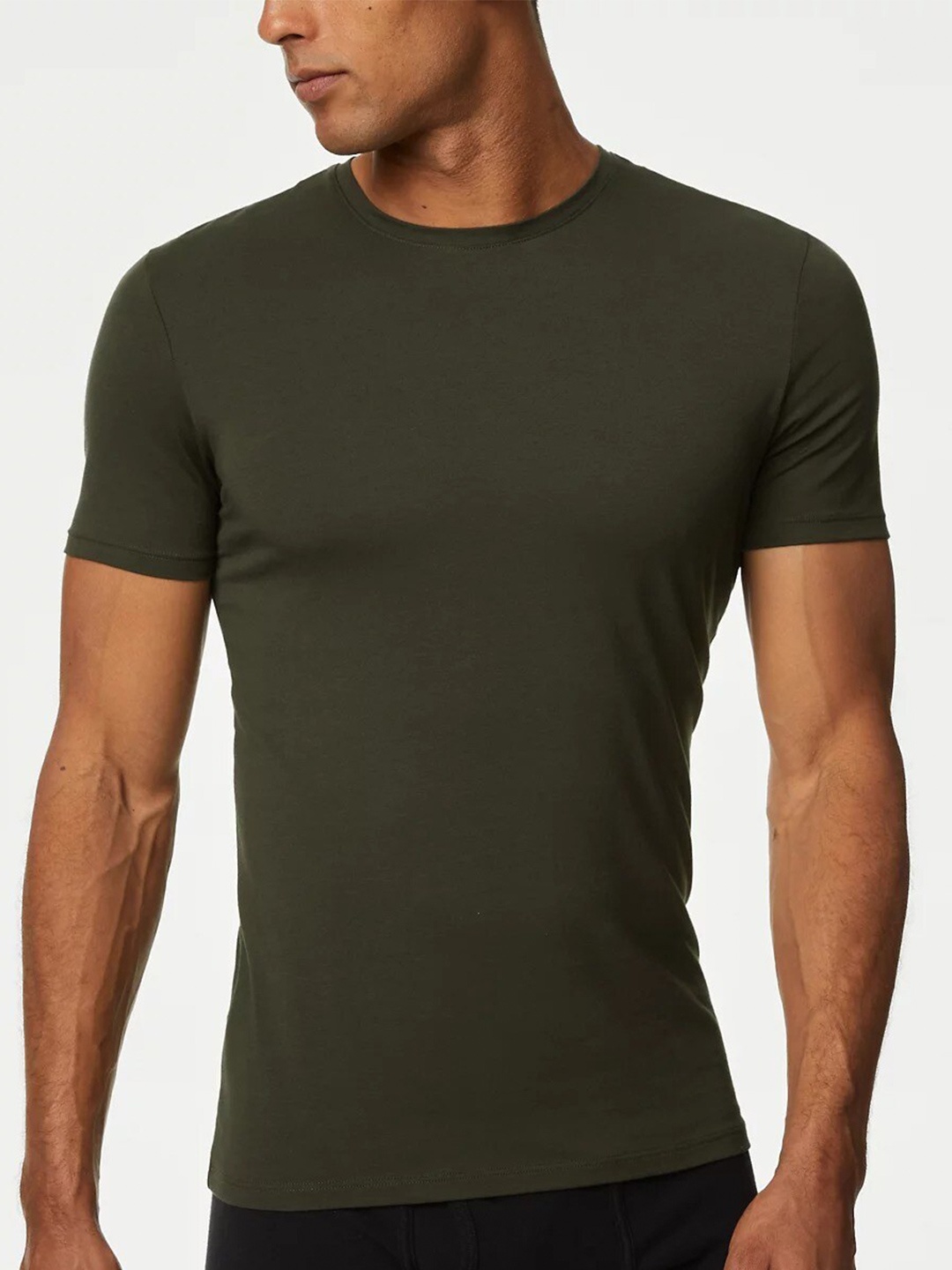 

Marks & Spencer Round Neck Short Sleeves T-shirt, Olive