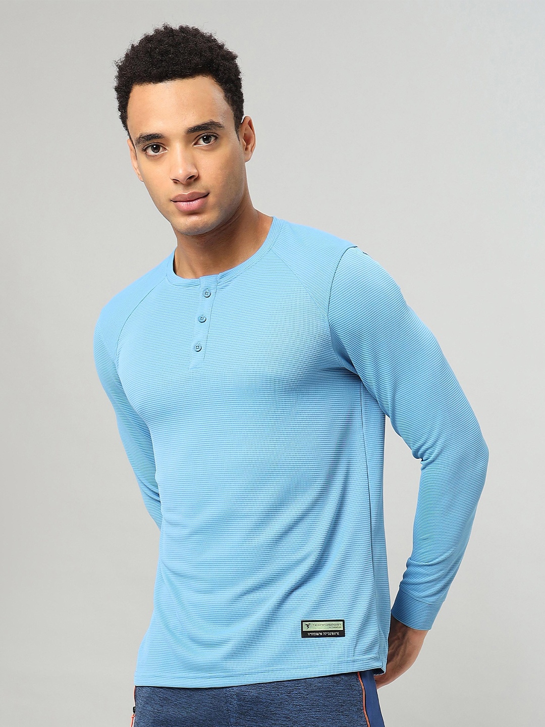 

Technosport Henley Neck Rapid Dry Sports T-shirt, Blue