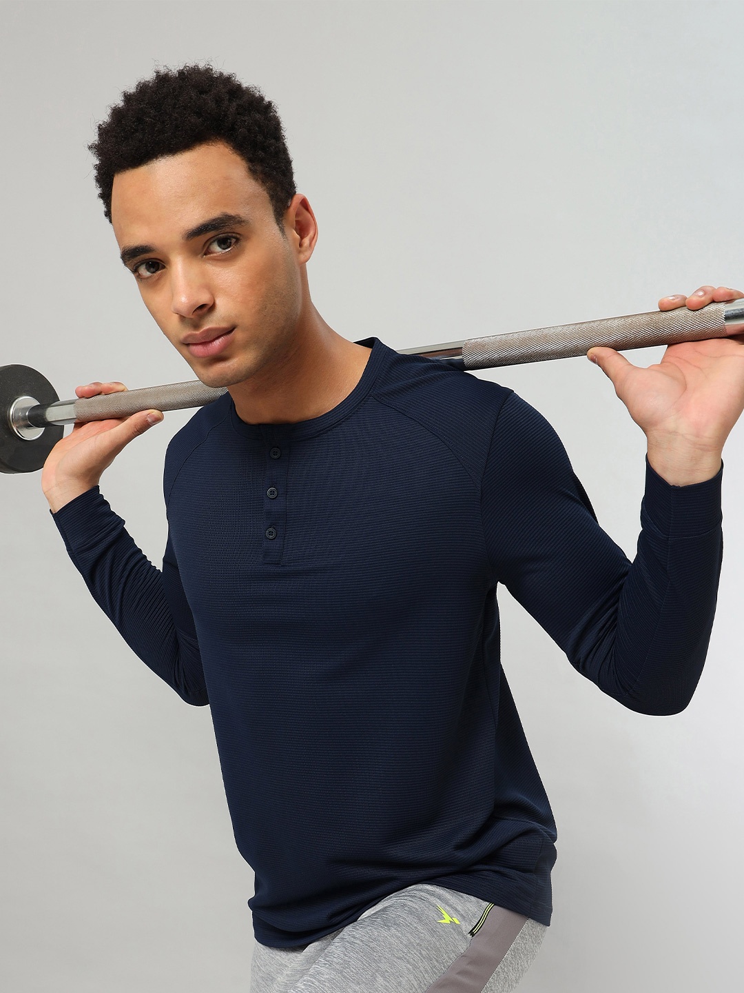 

Technosport Henley Neck Rapid Dry Sports T-shirt, Navy blue