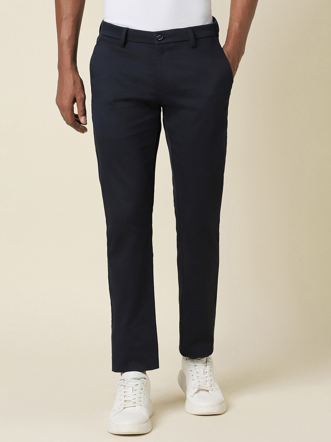 

Allen Solly Men Slim Fit Chinos Trousers, Navy blue