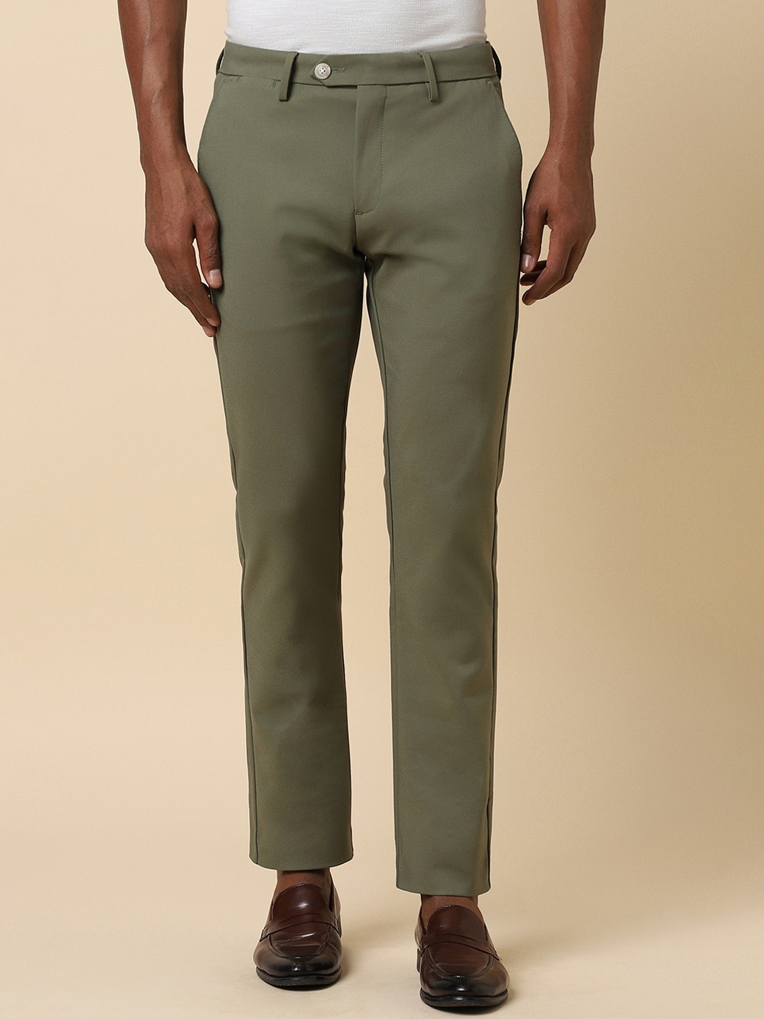 

Allen Solly Men Slim Fit Chinos, Olive