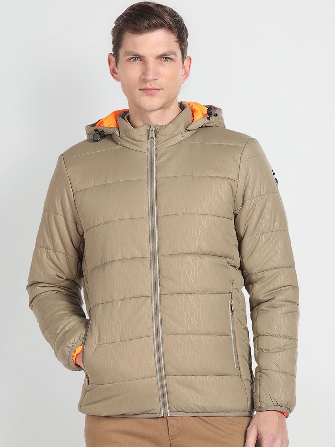 

Arrow New York Hooded Puffer Jacket, Beige