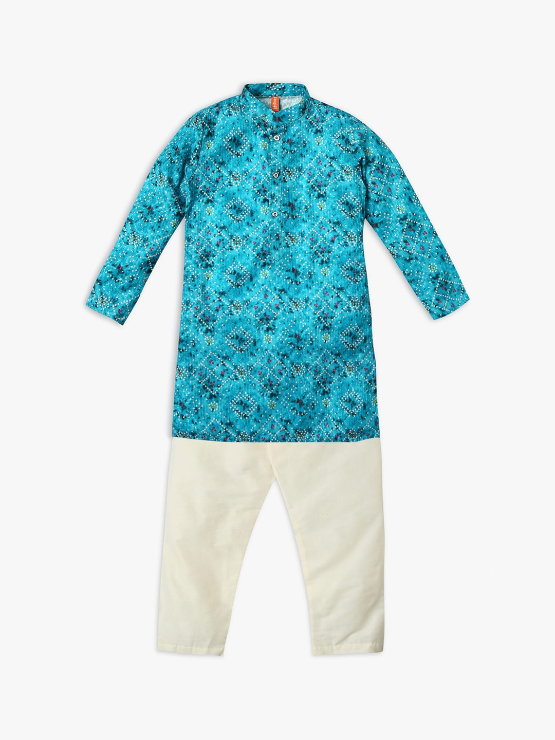 

Ethnicity Boys Bandhani Printed Sraight Kurta with Trousers, Blue
