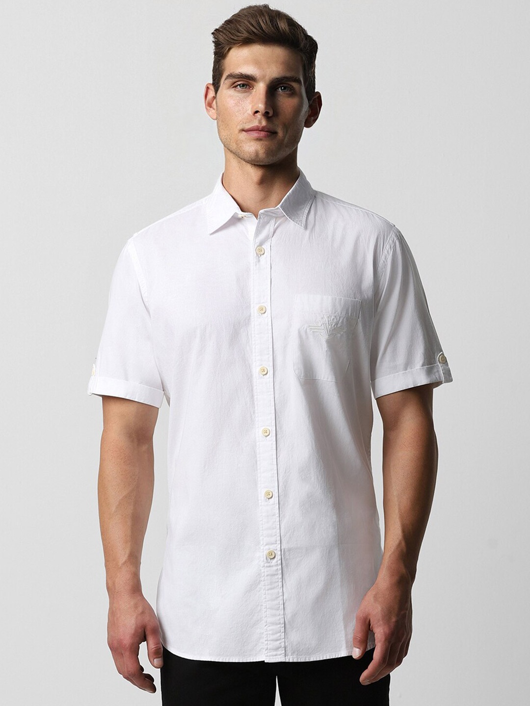 

Van Heusen Sport Slim Fit Spread Collar Pure Cotton Casual Shirt, White