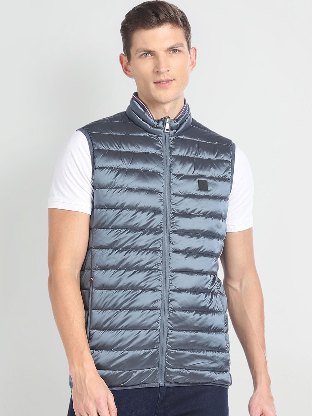 

Arrow Sport Mock Collar Gilet Padded Jacket, Blue