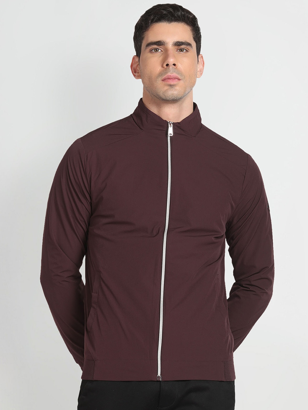 

Arrow Sport High Neck Bomber Jacket, Maroon