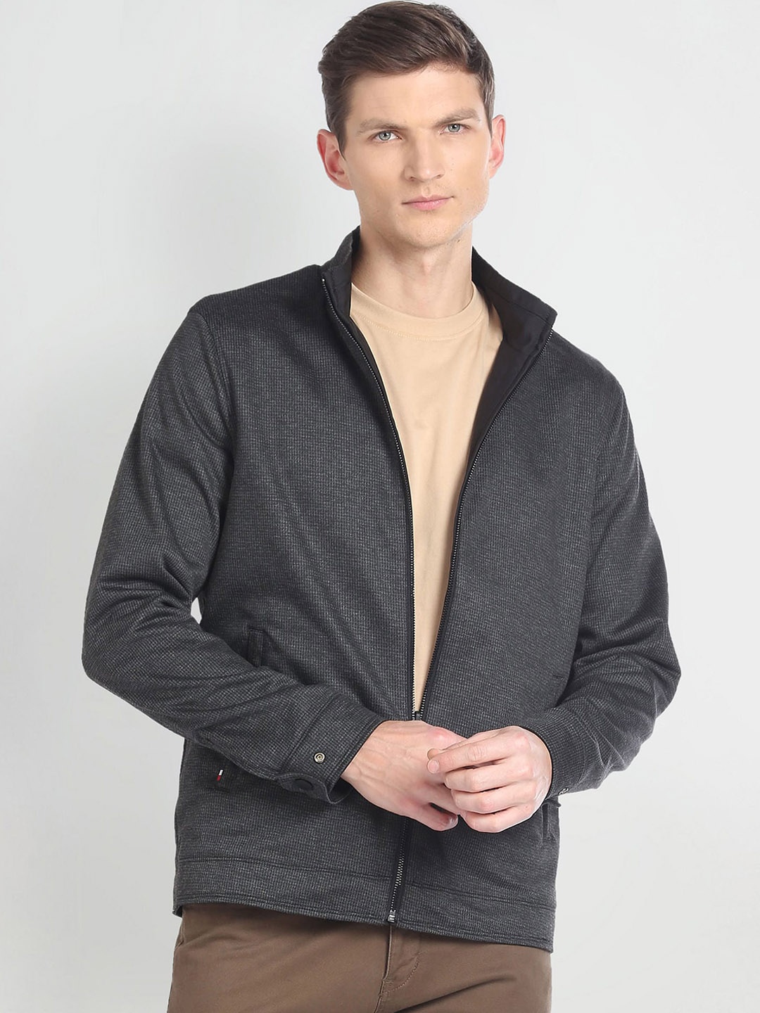 

Arrow Sport Stand Collar Tailored Jacket, Black