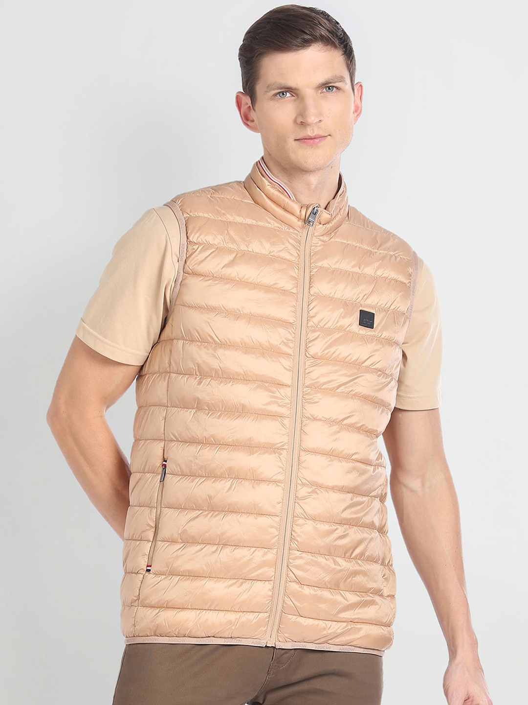 

Arrow Sport Mock Collar Puffer Jacket, Beige