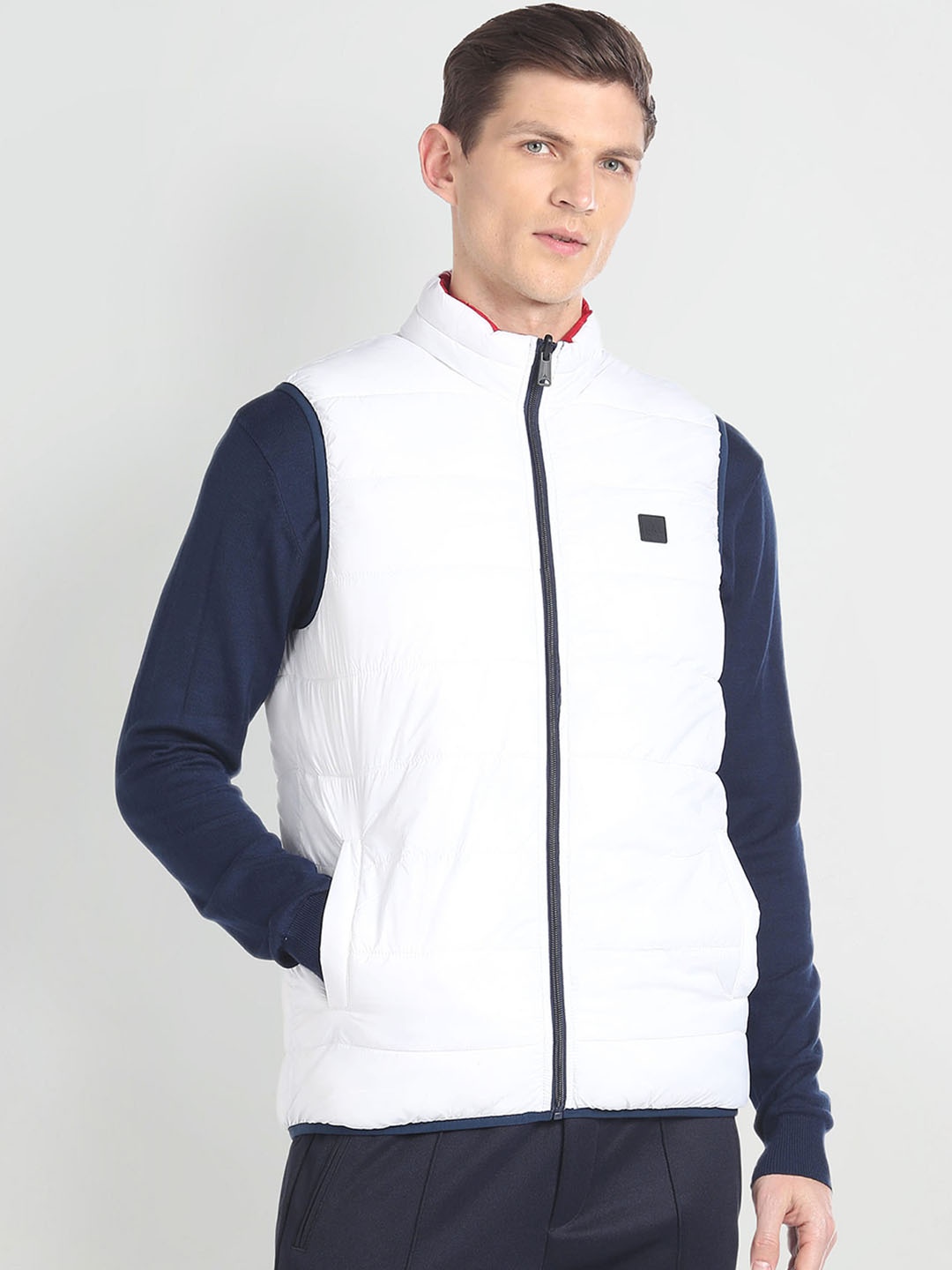 

Arrow Sport Mock Collar Reversible Puffer Jacket, White