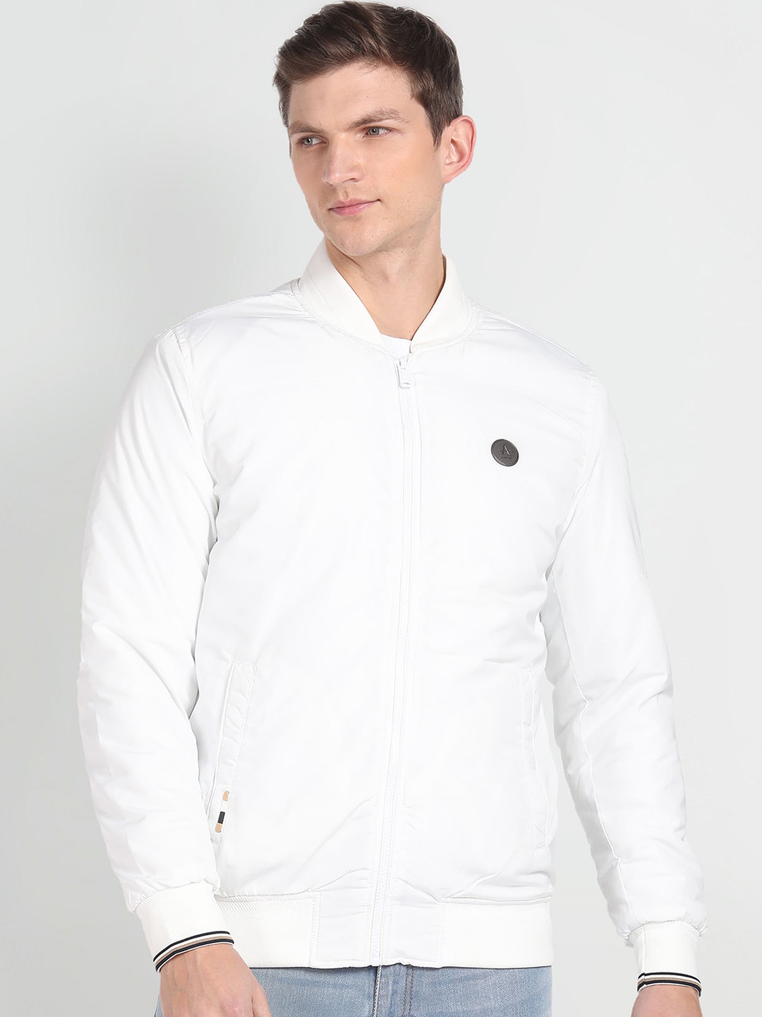 

Arrow Sport Mock Collar Puffer Jacket, White